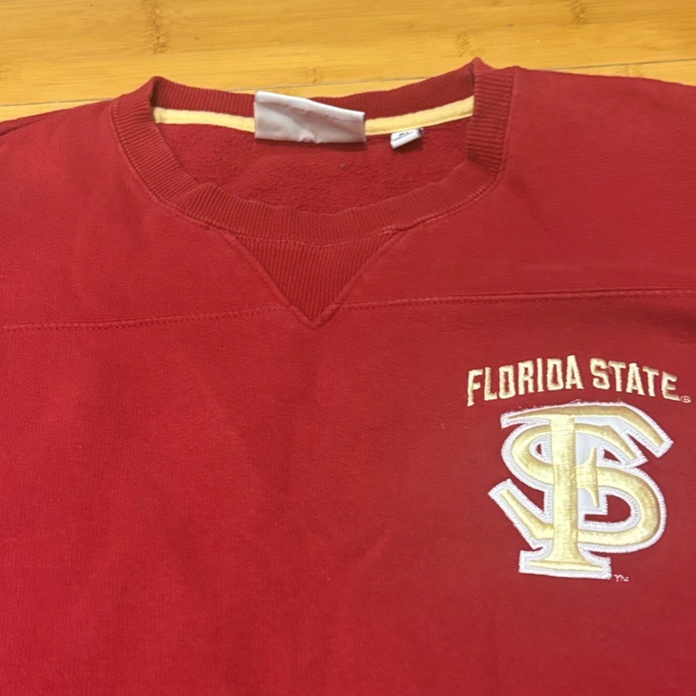 Champion Men's Red Florida State Crewneck Sweater - Picture 5 of 5